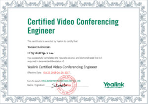 ngineer-Yealink Certified Video Conferencing Engineer-tomasz_kozlowski