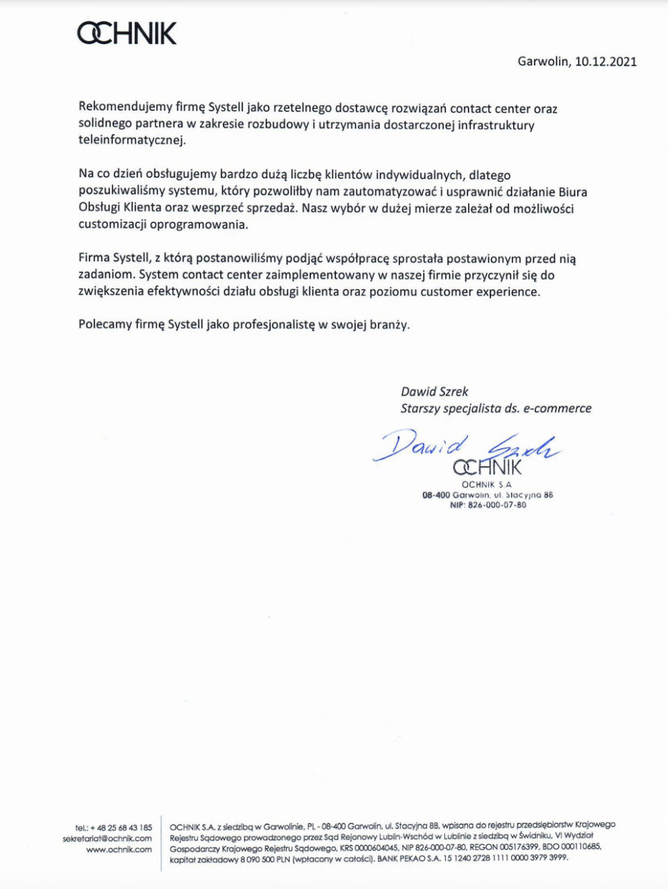 Ochnik opinie o Systellu